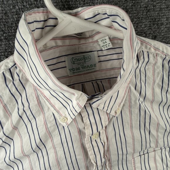 Gitman Bros Tom Wade USA Button Up Shirt Long Sleeve Striped Colorful 15.5 34 - Picture 7 of 16